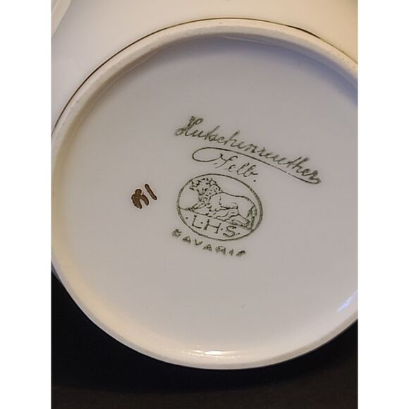 Hutschenreuther Selb HUT6 Floral & Swag Flat Sugar & Creamer Set 1920's Antique - Picture 10 of 10